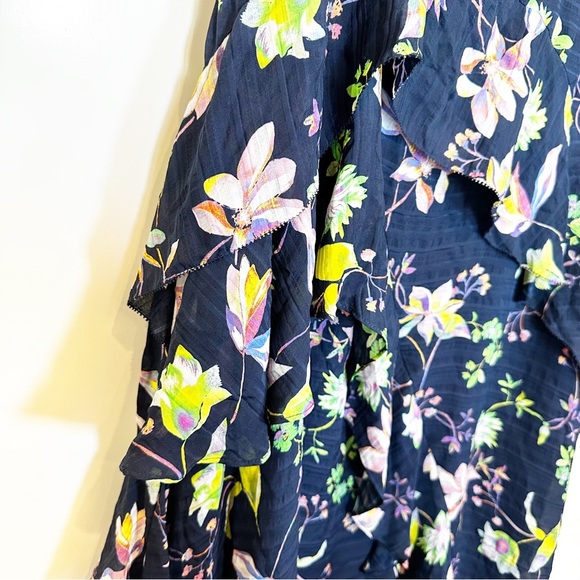 Tanya Taylor Women’s Cosette Garden Print Silk Floral Asymmetrical Midi Dress 6 - Picture 14 of 16